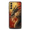 Custodia per Telefono Chinoiserie Fiore Drago Loong per Samsung Galaxy S26 S25 S24 S23 S22 S20 S21 FE Ultra S25 Edge Plus Cover Morbida in TPU