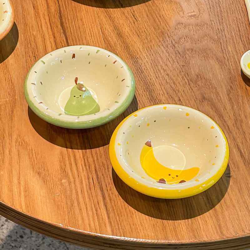 Mini Cartoon Ceramic Cat & Dog Bowl - Anti-Spill Design, Cute Pet Dish