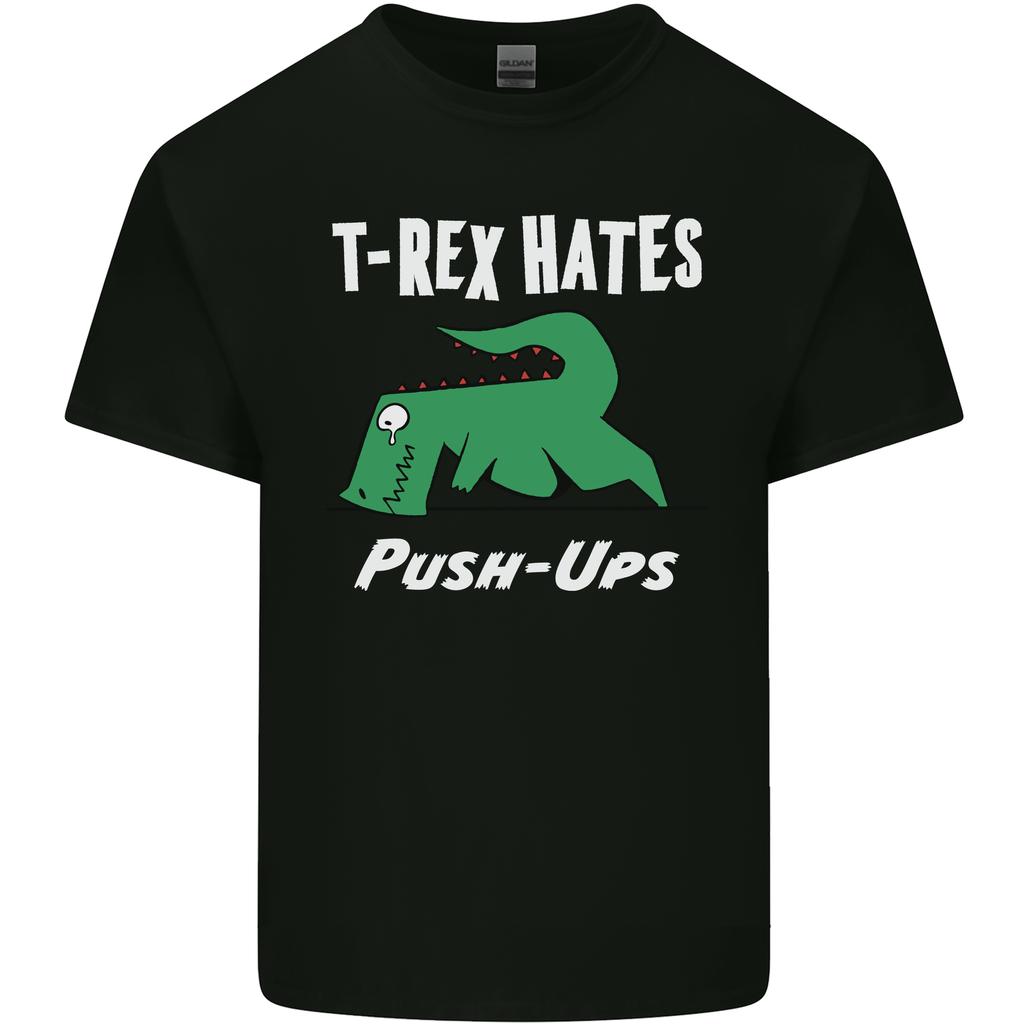 TRex Hasst Liegestütze Fitnessstudio Lustige Dinosaurier Unisex Leichtes Baumwoll-T-Shirt