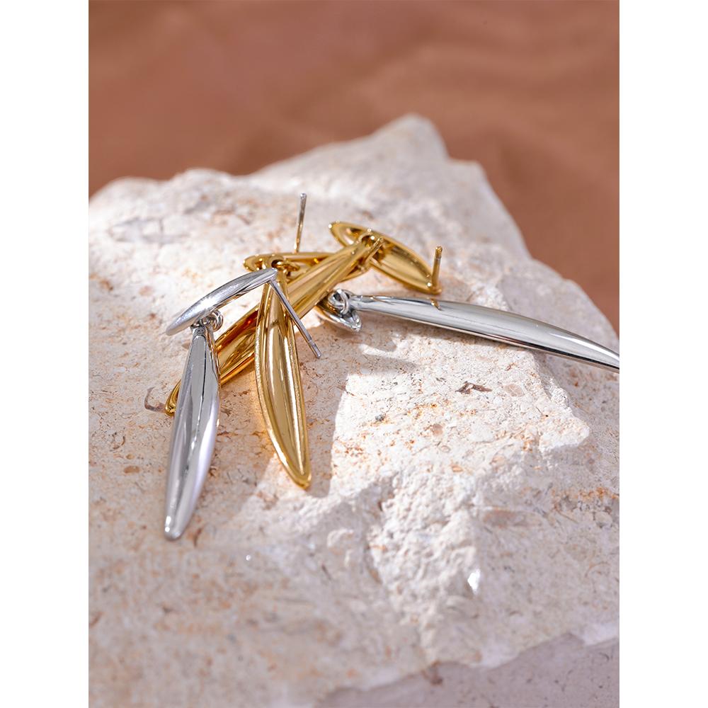 Eetit Отличительные длинные геометрические серьги-подвески из нержавеющей стали — фото 7