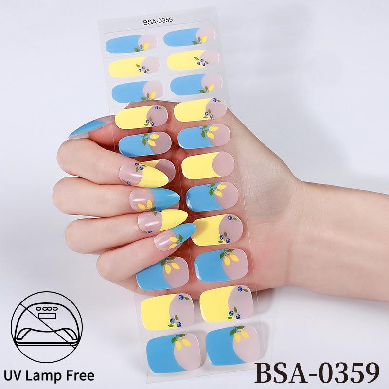 Adesivi per Unghie in Gel Impermeabili Francesi - Carini Cartoni Animati Nail Art Senza Cottura per Stili Europei e Americani