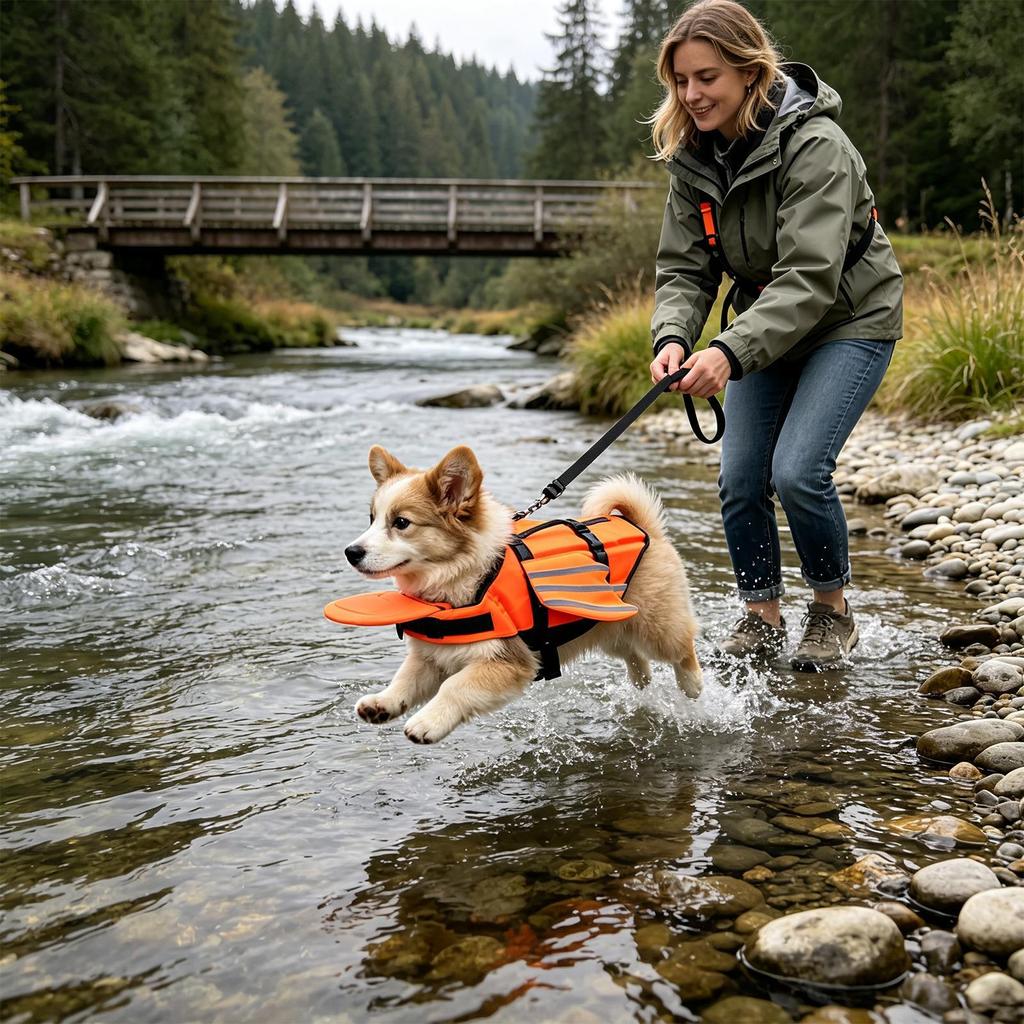 Dog Swim Vest Reflective High Buoyancy Wing Pets Life Jacket Safety Swimsuit for Small Medium Dogs Outdoor Beach Lake Pool
