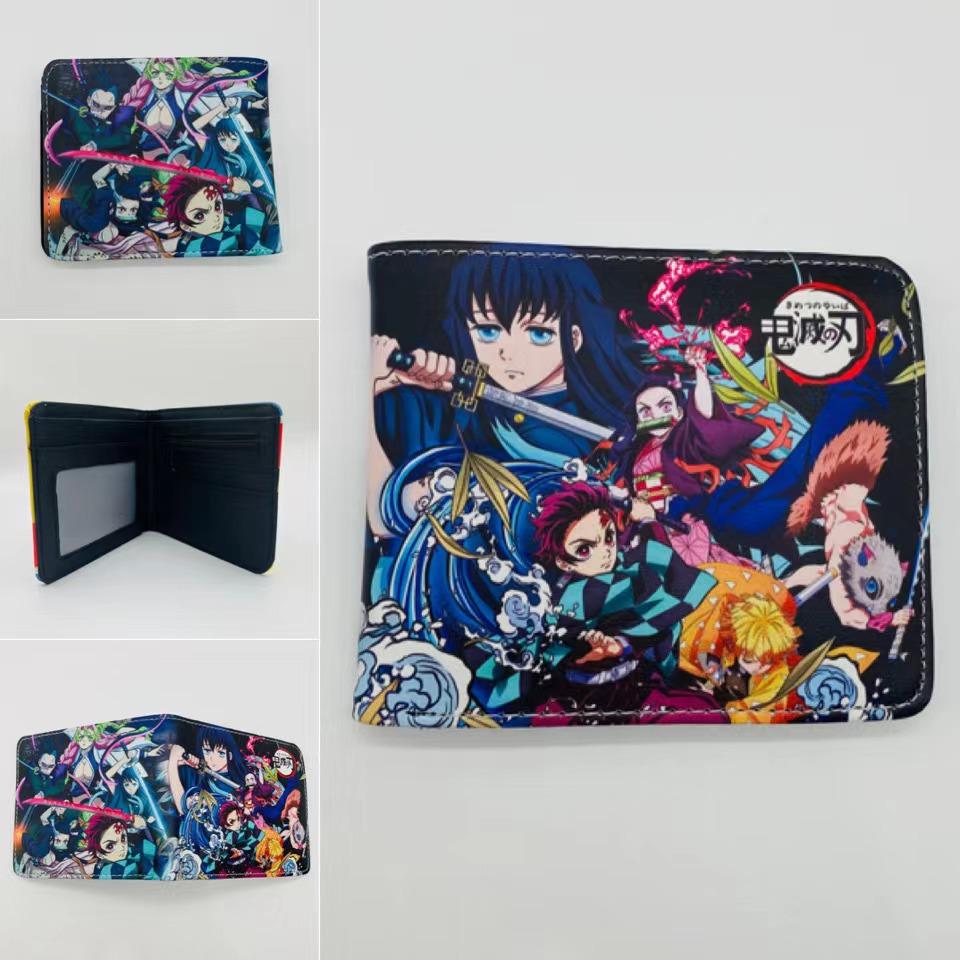 Japan cartoon comics Demon Slayer Short Fold Wallet Cartoon Coin Purse Suitable for Students 0006