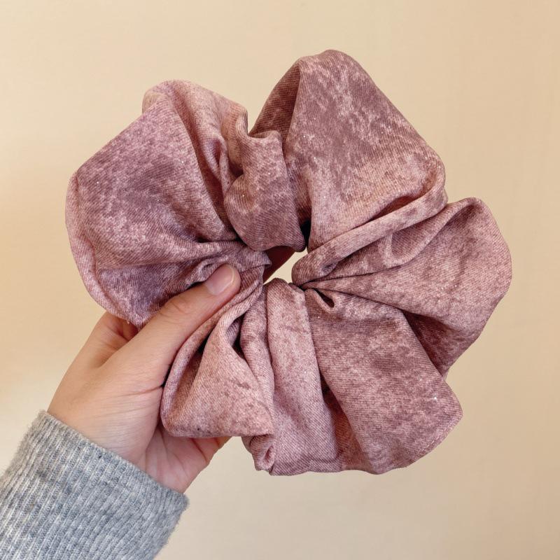 

Комплект из ретро-шарфа для волос из однотонной ткани и высококачественной резинки для волос