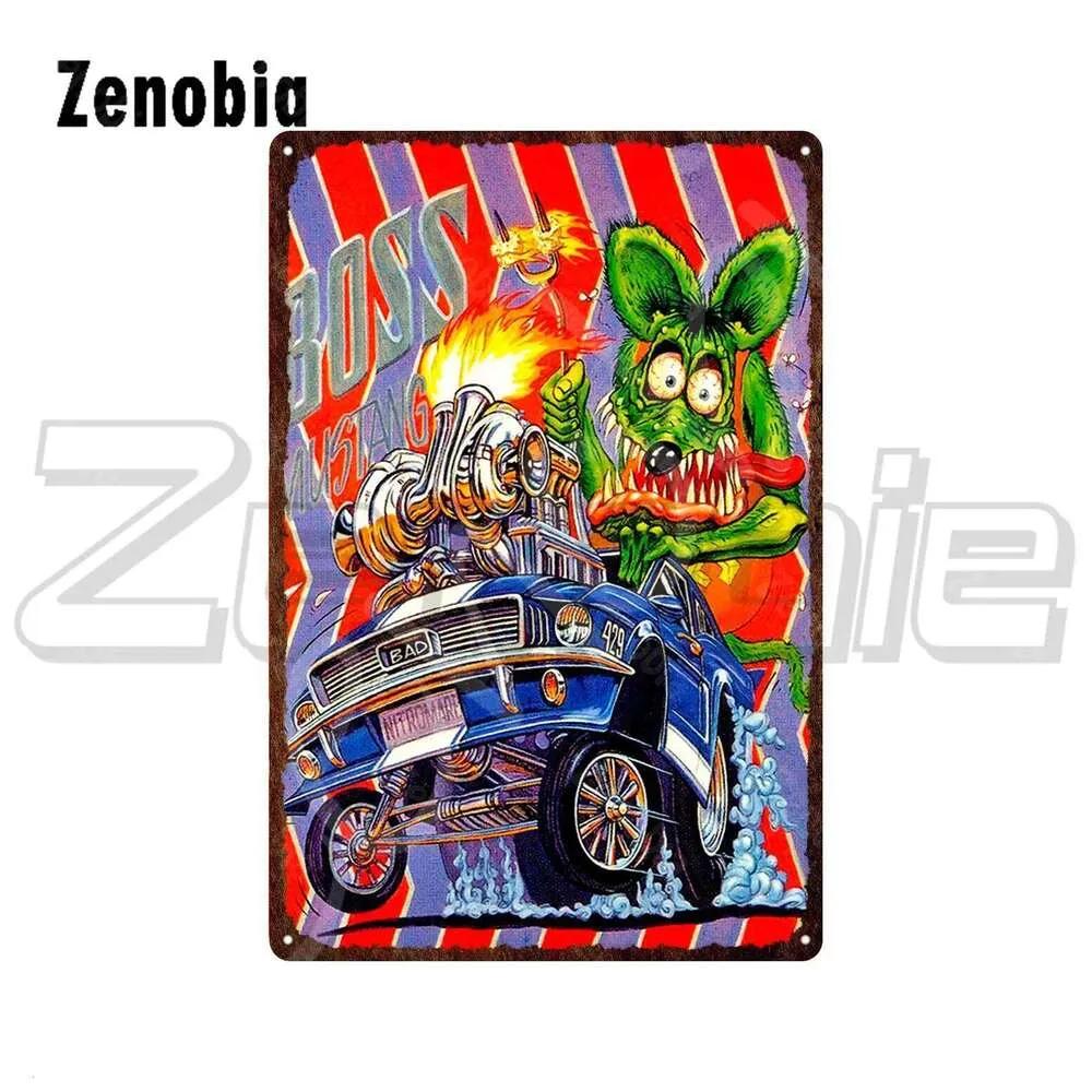 RAT FINK Vintage Sign Funny Cartoon Characters Metal Plate Tin Plaque Wall Stickers for Home Decoration 26T0104 26T0104