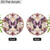 Acrylic Purple Butterfly with Pink Roses Suncatcher Stained Glass Effect Window Hanging Ornament Flower Lover Gifts