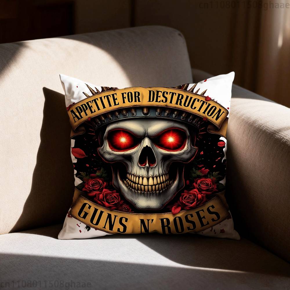 GGuns N RRoses Pillow Case Pillow Case Living Room Sofa Cushion Cover Suitable For Home Bedroom Room Decoration