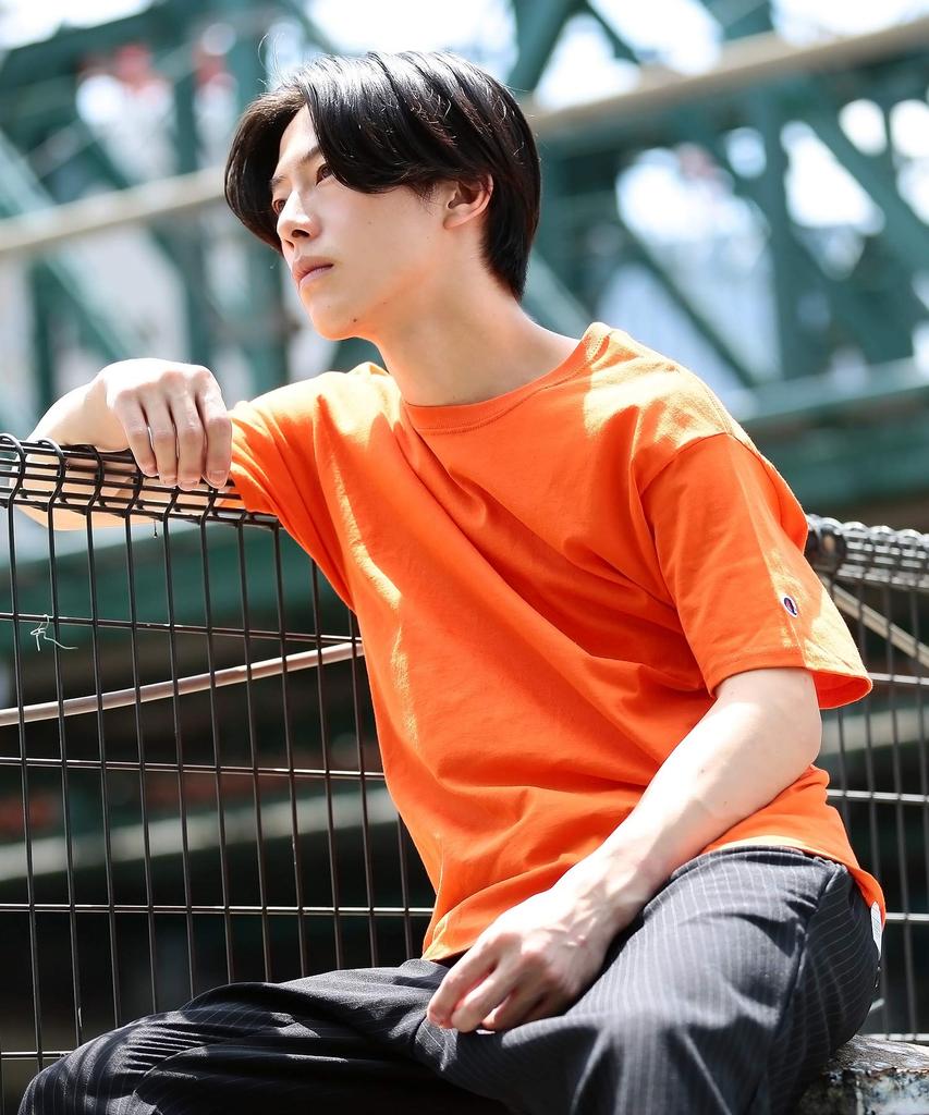 Champion Authentic Basic Kurzarm Baumwolle XXL Herren T-Shirt, Orange,