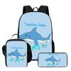 Kids School Backpack Lunch Bag Pencil Case Set - Cartoon Print Oxford Fabric Ergonomic Design Elementary Students