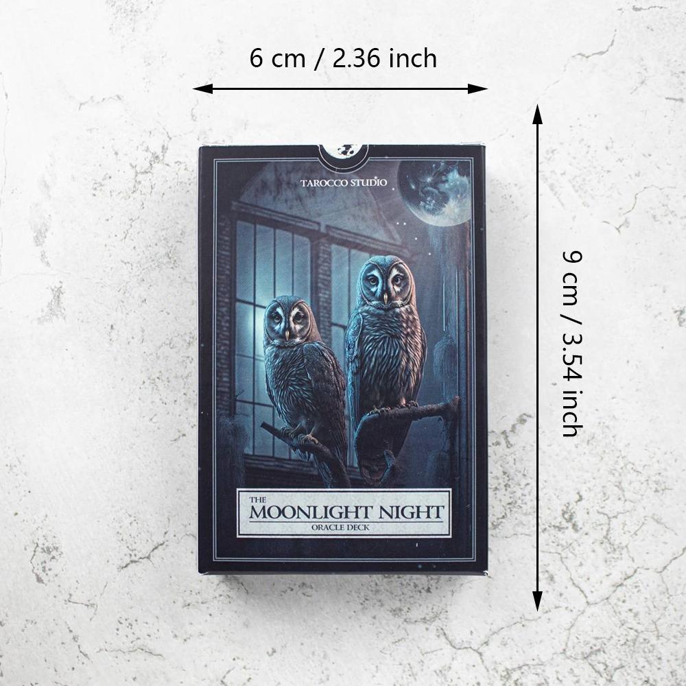 The Moonlight Night Lenormand Oracle Deck - 9*6cm 44 Cards Gothic Fantasy Divination Cards Double-embossed Cardstock
