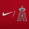 Nike X MLB Spolupráce Dětská mikina s potiskem loga s písmeny, kulatým výstřihem a dlouhým rukávem Los Angeles Angels Dětská mikina Červená 3Z3B7SAWA-LAA