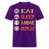 Eat Sleep Anime Repeat Shirt Funny Anime Lovers T Shirt Gift T-Shirt Size 2