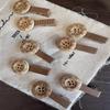 Vintage Button Hair Clips for Women Hand-painted Wooden Floral Barrettes Delicate Polka Dot Ribbon for Bridesmaid Hair Decor