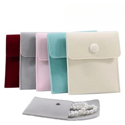 1PCS Bolsa de Embalaje para Joyas Bolsa de Flocado Suave Regalo Pulsera Collar Pendientes Anillos Almacenamiento Bolsas con Botón