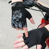 Wolf Print Half Finger Cycling Gloves, Anti-Slip Breathable Sports Gloves for Outdoor Activities