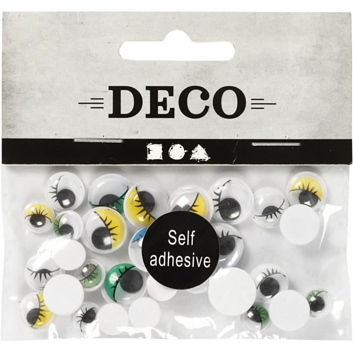 Creotime yeux flottants avec cils junior 8-12 mm 30 pièces
