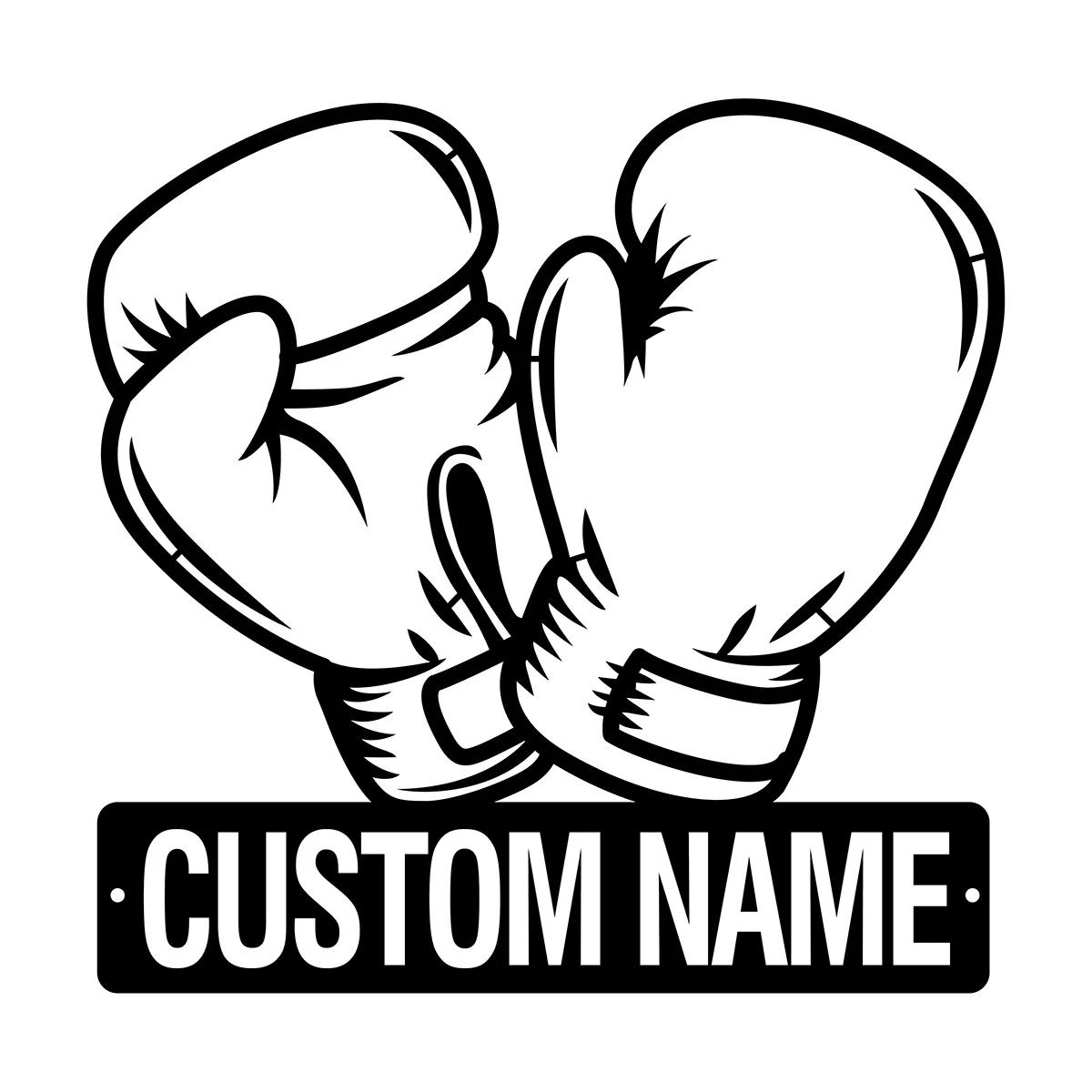 

Boxing Metal Sign Wall Decor Personalized Monogram Housewarming Gift чорний
