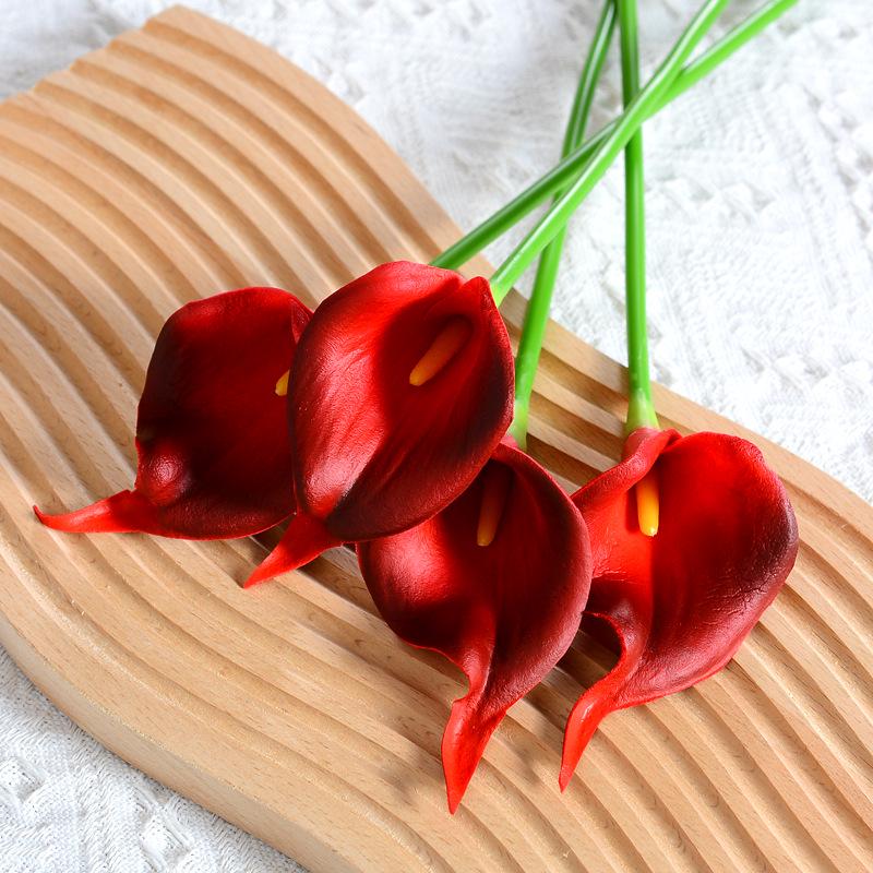 Mini Bouquet de Calla Lys artificiels en PU pour Mariage et Décoration de Maison