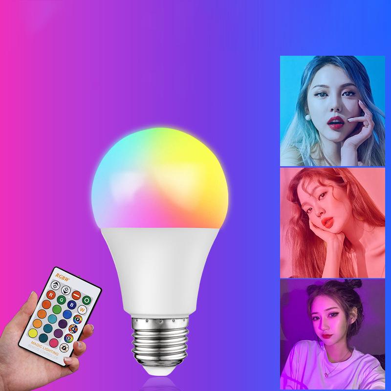 Spotlight Bulb E27 220V Rgb Led Light Bulb 5/7/10/15/20/30W Ir Remote Control Changeable Colorful Dimmable Rgbw Led Lamp