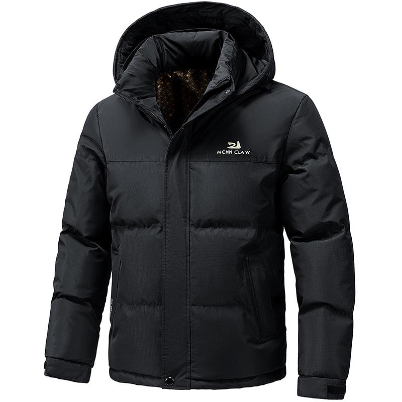 Men's Winter 2025 Thickened Cotton Hooded Jacket - Warm, Loose, Windproof Outerwear