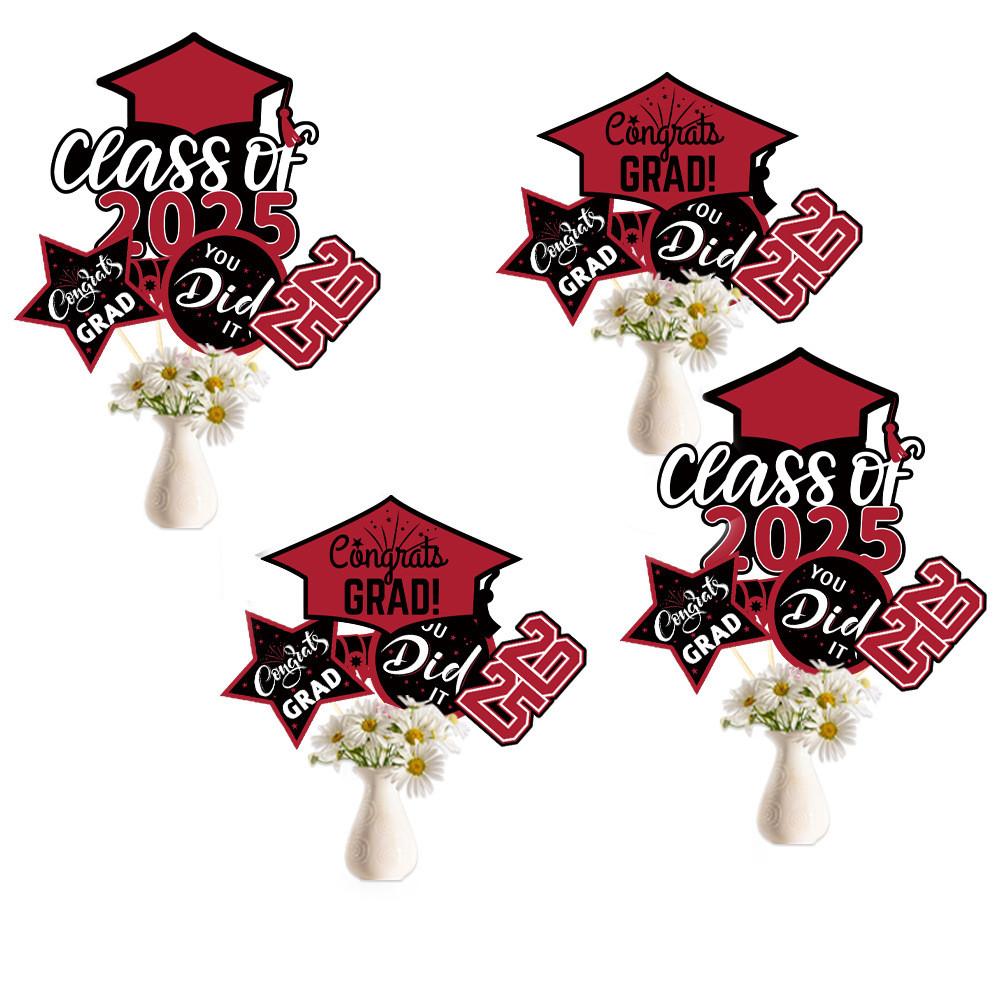 Party Plugin Decoration Kit With Vases Sign Stakes For Graduation Celebration