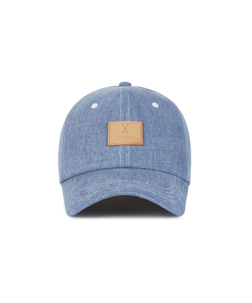 Bajal Va Square Denim Label Ball Cap Light Blue