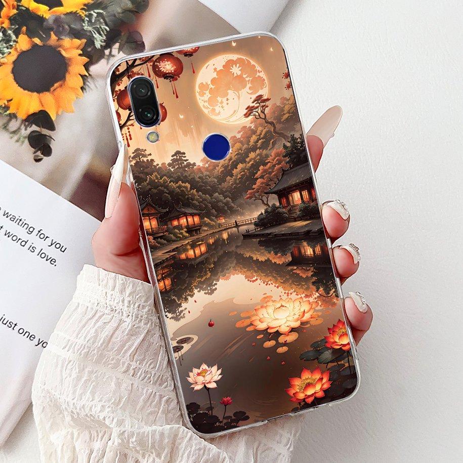 For Cover Xiaomi Redmi 7 7A Case Luxury Painted Soft Clear Silicone TPU Shockproof Cover For Xiaomi Redmi Note 7 Pro Note7 Coque