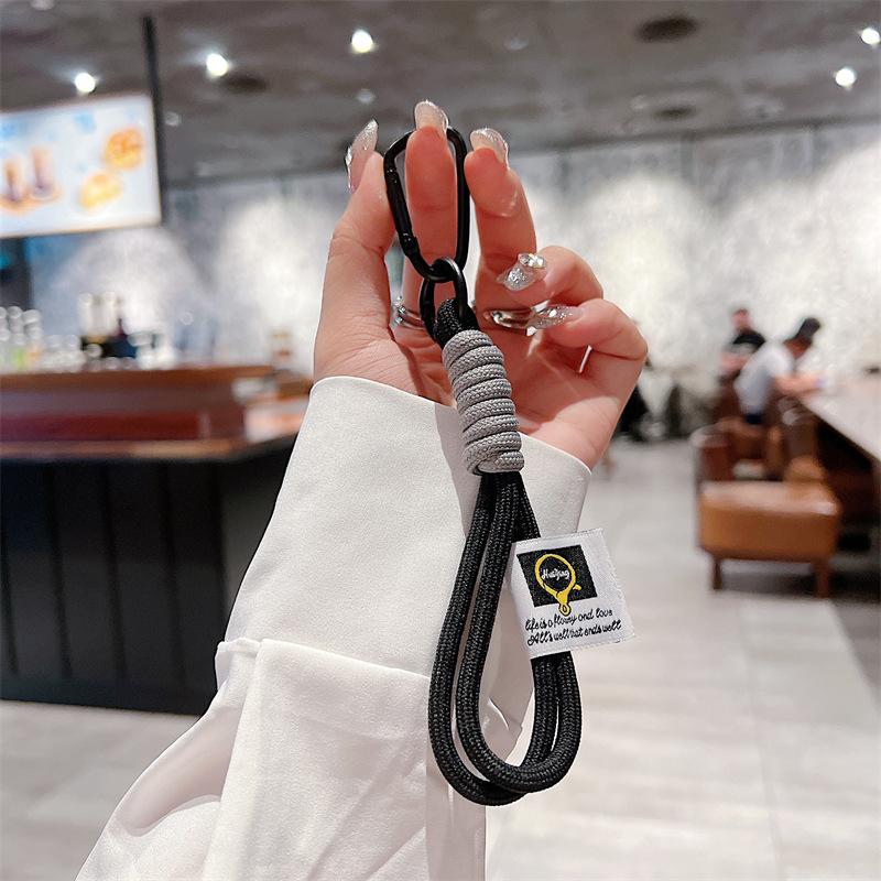 Creative Iridescent Braid Rope Keychain Carabiner Key Ring For Bag Pendant Accessorie Hanging Cord DIY Jewelry Making