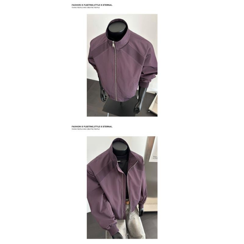 Men S Retro Stand Collar American Short Loose Flight Jacket Bomber Coat
