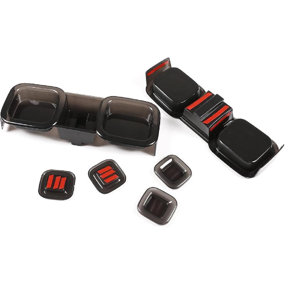 Tail Light Lamp Guard Covers Compatible with Rover Defender 110 2020 2021 2022 2023, Smoked Tinted Light Cover Trim Accessories ABS Material,