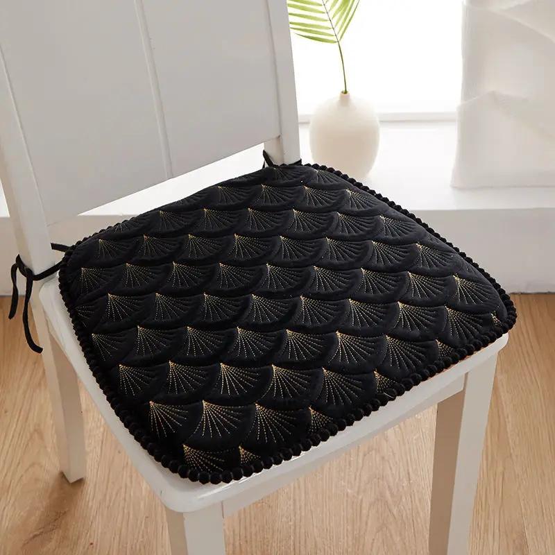 Modern Household Dining Chair Cushion Velvet Non Slip Chair Cushion Thicken Soft Office Seat Pad Horseshoe Shaped Chair Cushion
