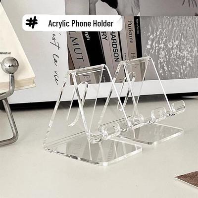 Support de téléphone transparent en acrylique: Multifonctionnel, Épais, Style Ins Simple pour Affichage de Bureau.