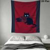 Cat Warrior Wall Tapestry Aesthetic Wall Hanging Printed Fabric Blanket Decorative Tapestries for Bedroom Living Room Home Decor