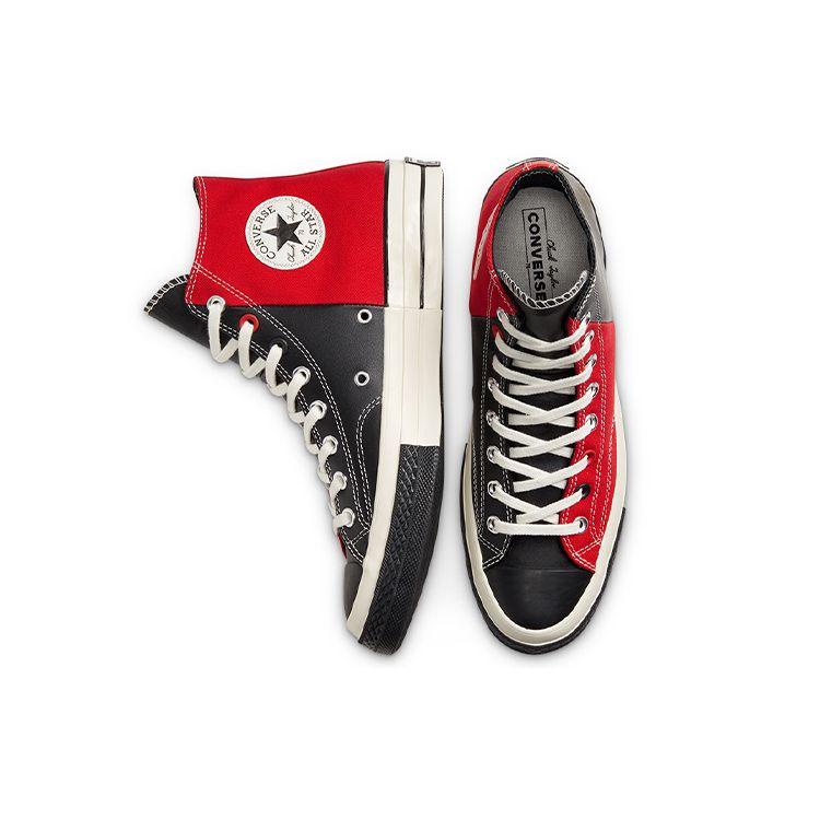 Converse Chuck Taylor All Star 1970s Casual Versatile High-Top Canvas Shoes Unisex Sneakers Black White Red 168624C