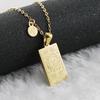 18K Gold Stainless Steel Zodiac Pendant Necklace - Square Constellation Design for Women