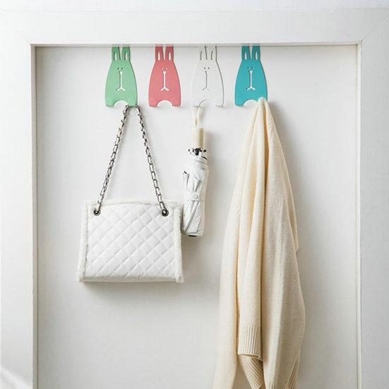 Punch Free Strong Load-bearing Wardrobe Hanger Cartoon Rabbit Door Back Hook Household Supplies