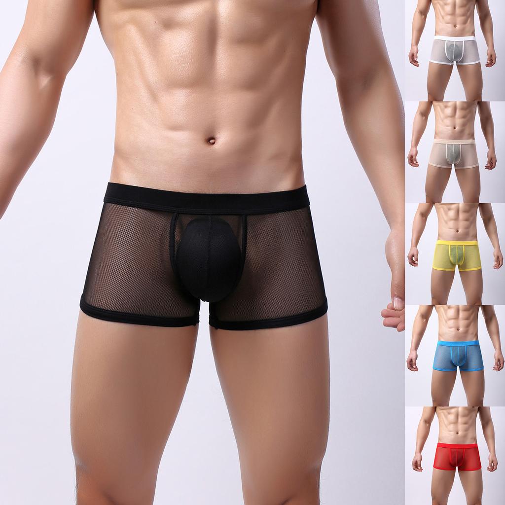 Men's Sexy Underwear Breathable Mesh Underwear Middle Waist Men Leisure Sports