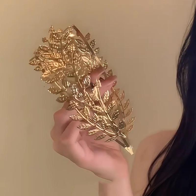 1PC Fashionable, Creative, New Baroque Nride Leaves Headband, Greek Goddess Headband, Wide-brimmed Hair Ornaments, Bohemian