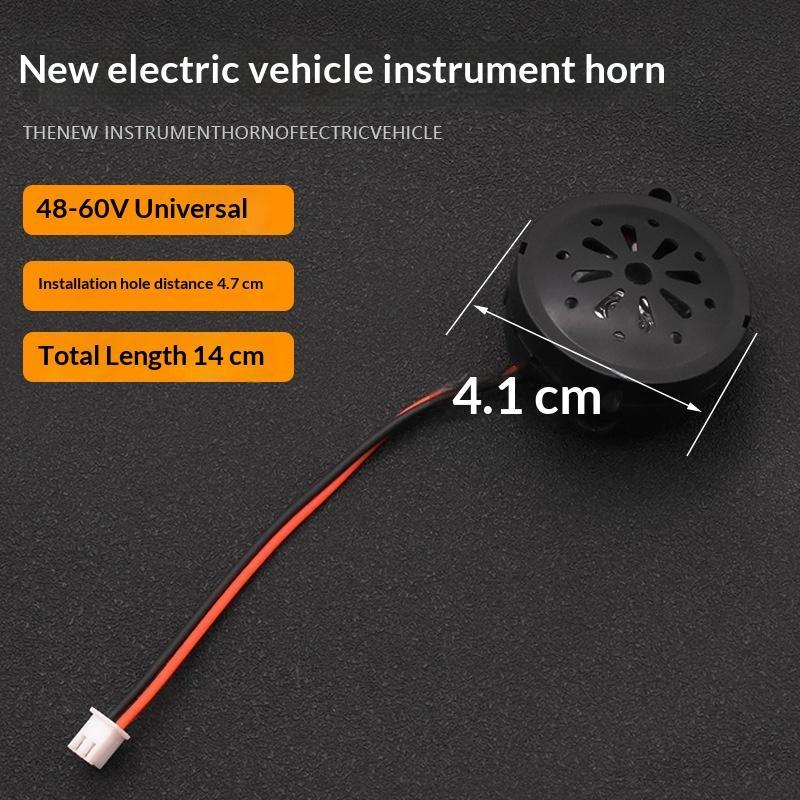 48V60V 2-Wire E-bike Lamp Horn with Power Display Instrument Head Horn for Electric Bicycle Scooter