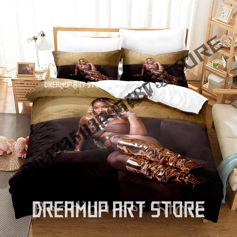 3D Print Mary J. Blige Bedding Set Single Twin Full Queen King Size Bed Set Adult Kid Bedroom Duvetcover Sets Game Anime Bed