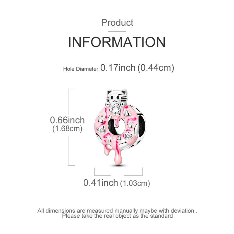 New In Copper Doughnuts And Cat Beads Charms Jewelry Fit Original Bracelet For Women Diy Gift Party