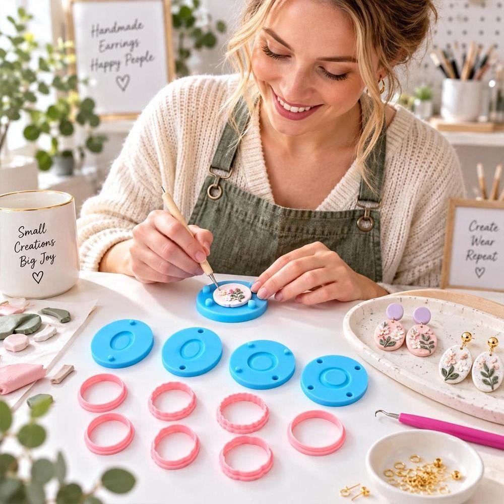 Reusable Polymer Clay Cutters DIY Polymer Clay Molds New Clay Earring Molds  Polymer Clay Crafting
