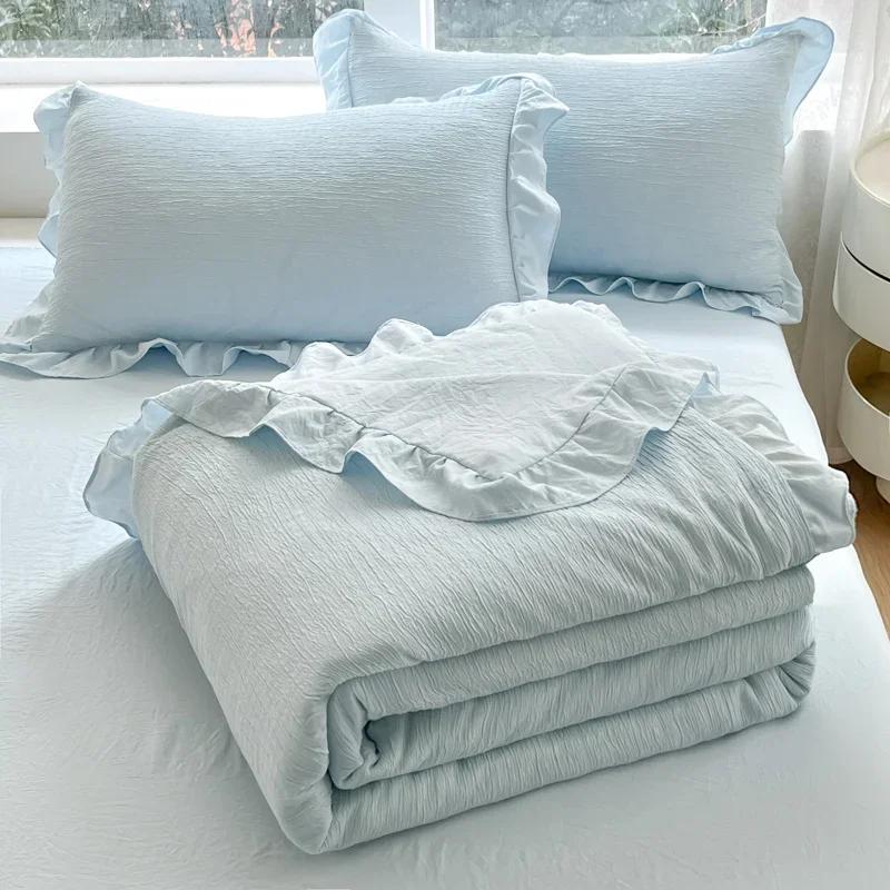 

Крутое одеяло-квилт для лета 2025 года Новая волна Пузырь Летнее прохладное одеяло для односпальной кровати Тонкое одеяло из соевого волокна Кондиционирование 150x200 1pcs небесно-голубой