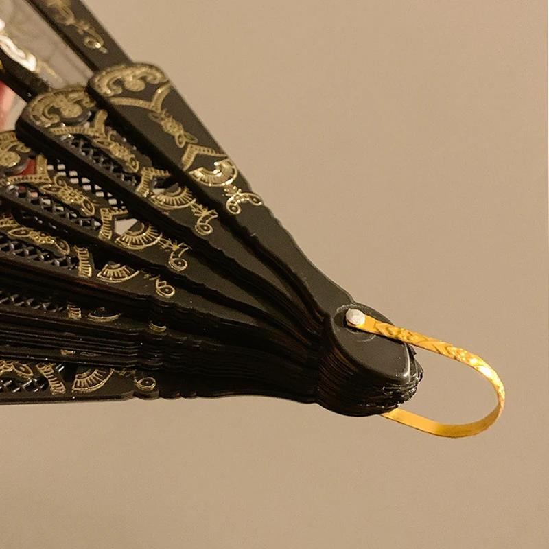 Chinese Style Folding Fan Lace Dance Fan Photo Props Embroidered Decorative Hand Fan Ornament Wedding Party Favor Gift  Hand Fan