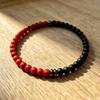 Volcanic Stone Frosted Turquoise & Black Agate Bead Bracelet