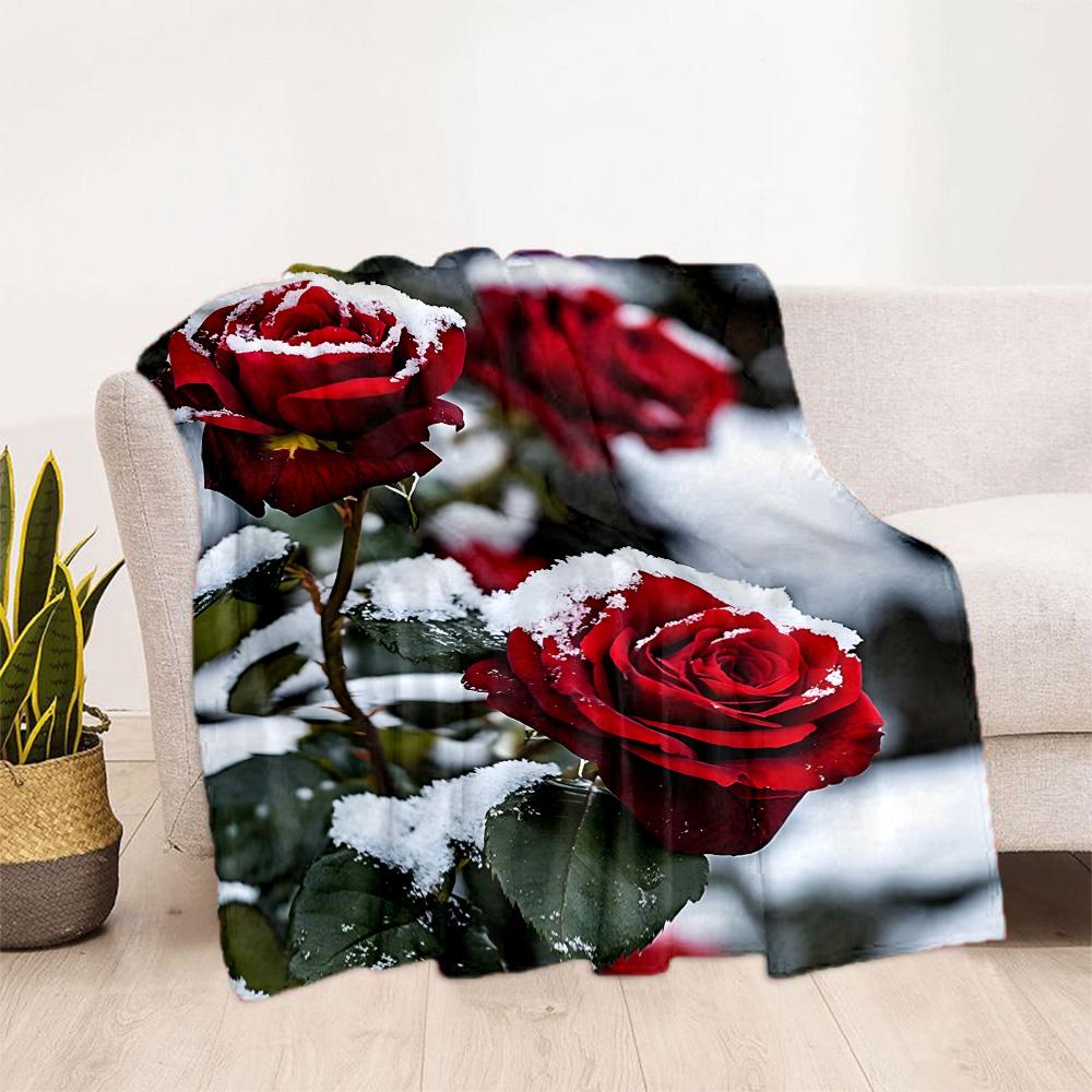 Stained Glass Rose Flannel Blanket,Lightweight,Office Blanket,Sofa Blanket,Comfortable Blanket