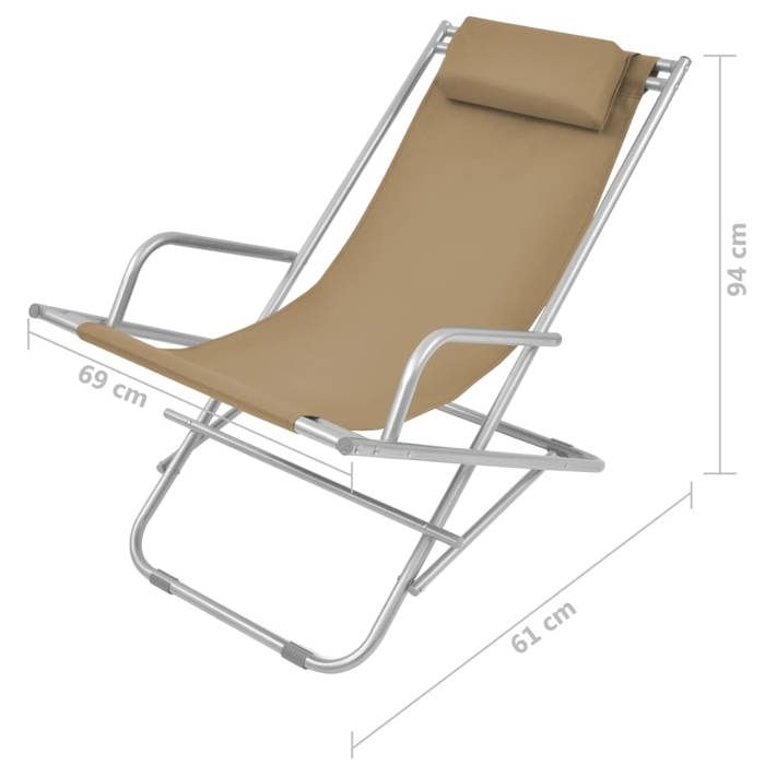Chaises inclinables - vidaXL - 2 pcs - Acier laqué - Confort optimal - Pliantes