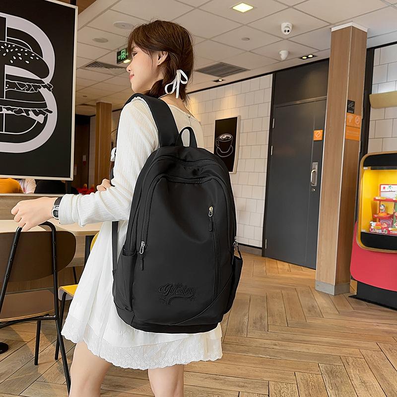 

Student schoolbag High value junior high school student fashion backpack Fashion large capacity simple backpack Anti-splashing schoolbag чёрный