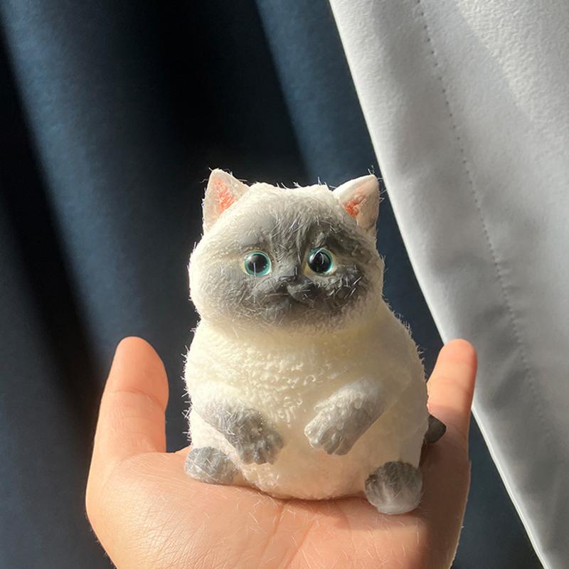 Cute Chubby Cat Orange Cat Siamese Cat Plush Soft Squishy Girl Child Birthday Gift Fidget Soft Toy Pet Ornament