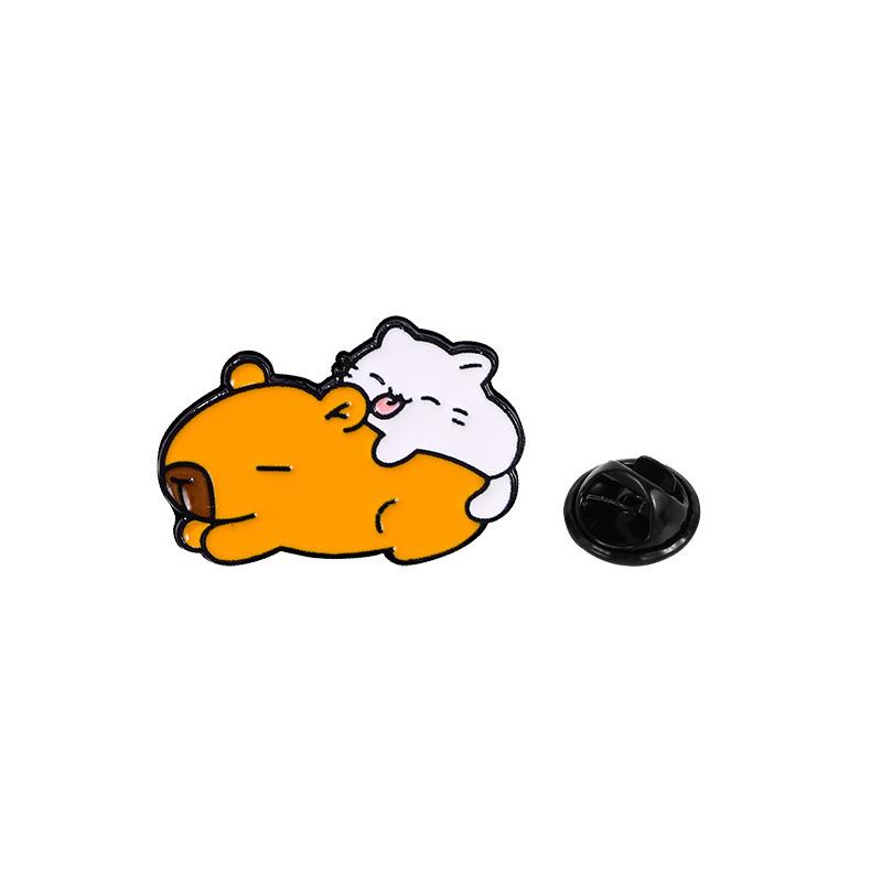 Broche Mignonne Originale Capybara Dessin Animé - Insigne Adorable en Alliage & Décoration de Livre